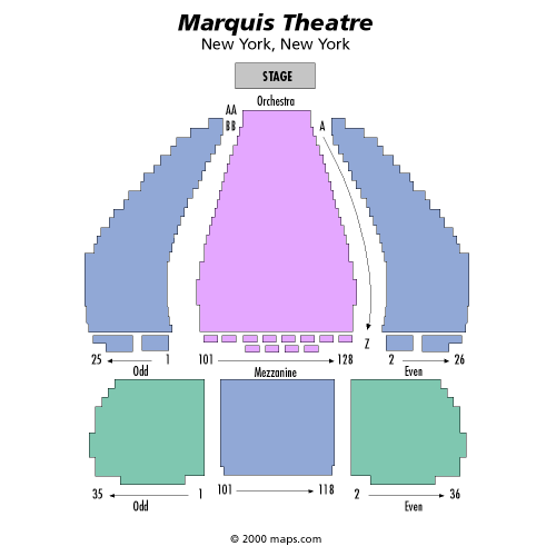 Seating chart – Marquis Theatre - NY