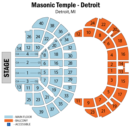 Seating chart – Masonic Temple - Detroit