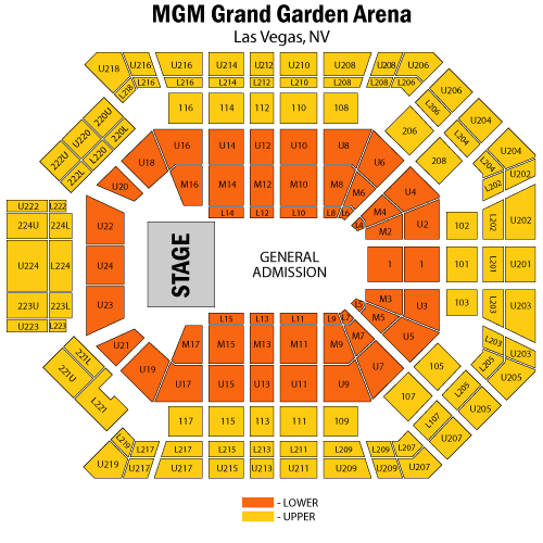 Seating chart – MGM Grand Garden Arena