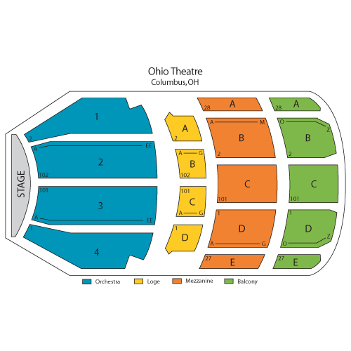 Seating chart – Ohio Theatre - Columbus