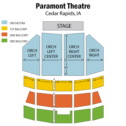 Seating chart – Paramount Theatre-Iowa