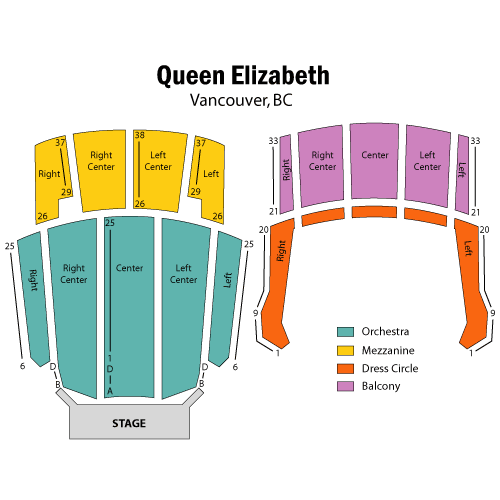 Seating chart – Queen Elizabeth Theatre - Vancouver