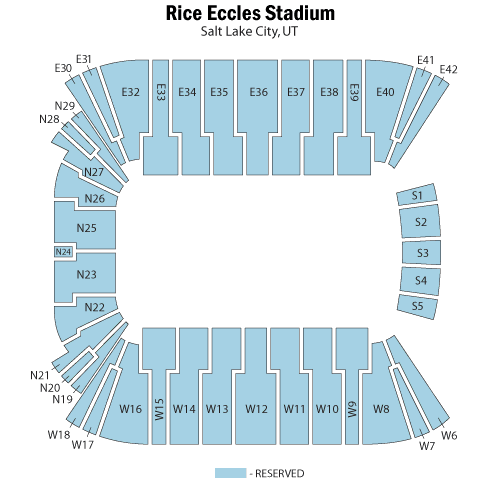 Mapa de asientos – Rice Eccles Stadium
