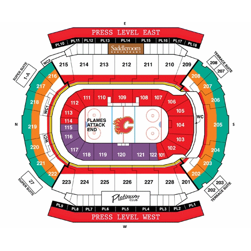 Seating chart – Scotiabank Saddledome