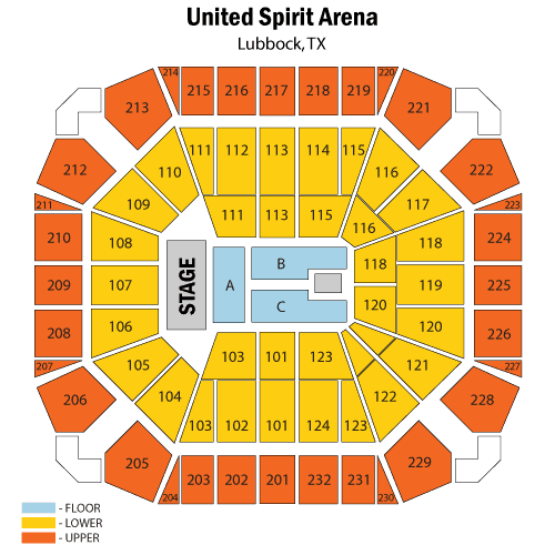 Seating chart – United Supermarkets Arena