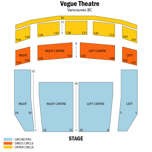 Seating chart – Vogue Theatre-BC