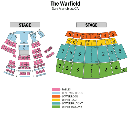 Seating chart – Warfield