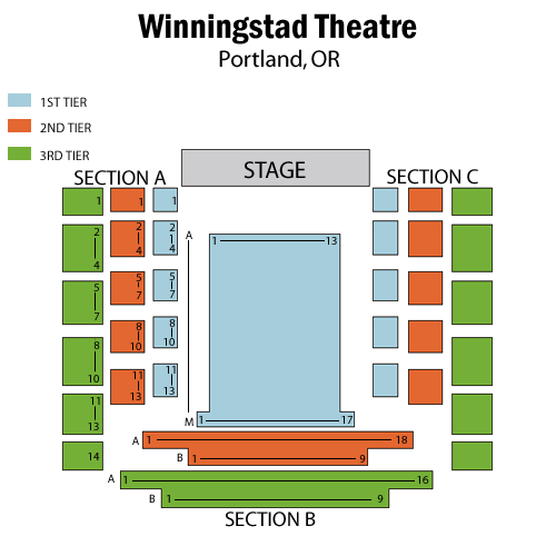 Mapa de asientos – Winningstad Theatre
