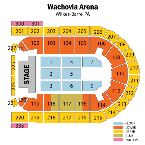 Seating chart – Mohegan Sun Arena at Casey Plaza