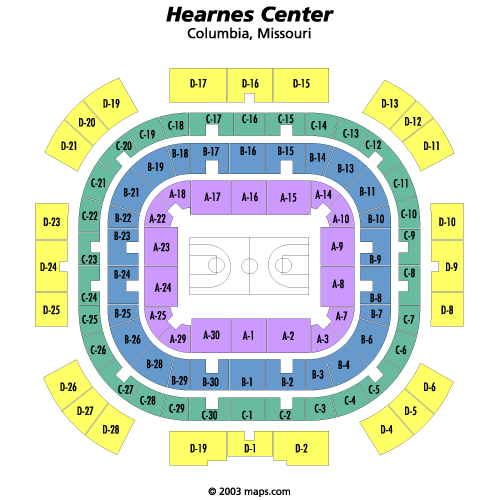 Mapa de asientos – Hearnes Center