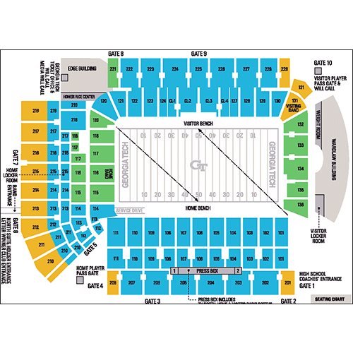 Seating chart – Bobby Dodd Stadium