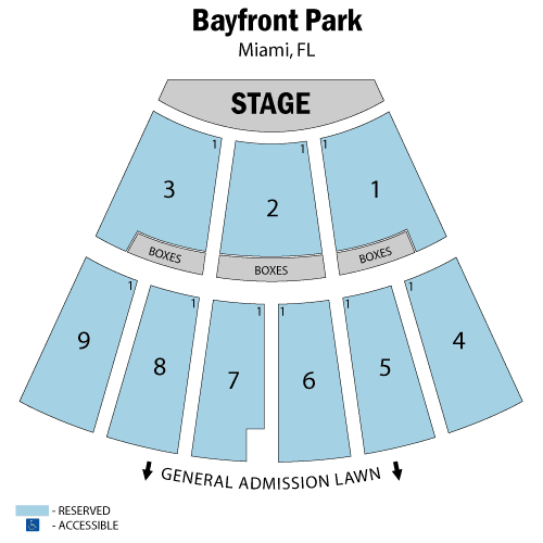 Mapa de asientos – FPL Solar Amphitheater at Bayfront Park