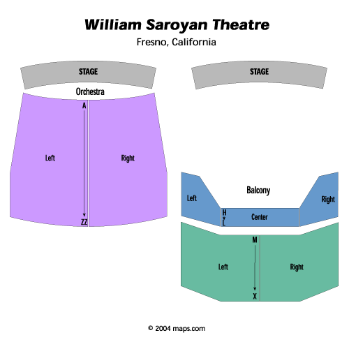 Mapa de asientos – William Saroyan Theatre