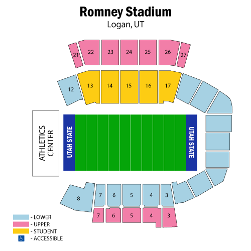 Mapa de asientos – Merlin Olsen Field at Maverik Stadium