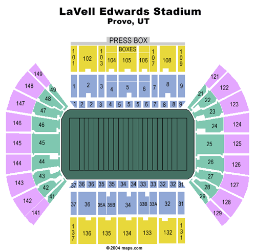 Mapa de asientos – LaVell Edwards Stadium