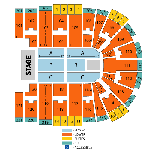 Seating chart – Sames Auto Arena