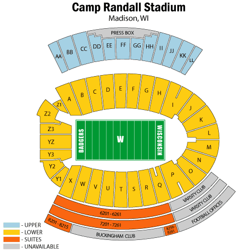 Mapa de asientos – Camp Randall