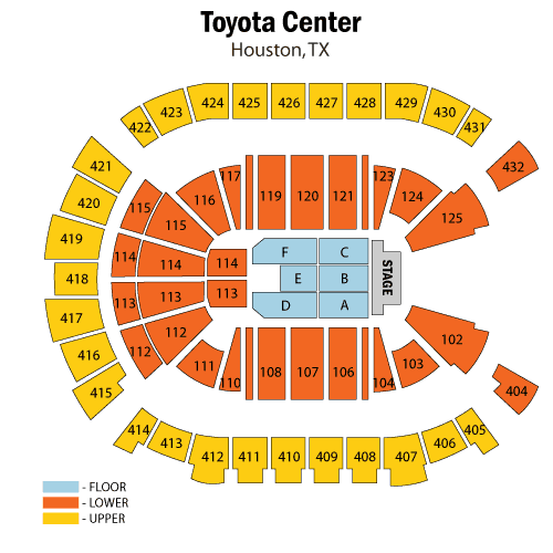 Seating chart – Toyota Center - TX