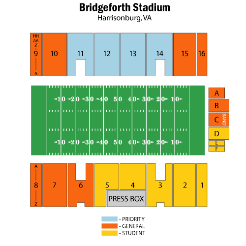 Seating chart – Bridgeforth Stadium