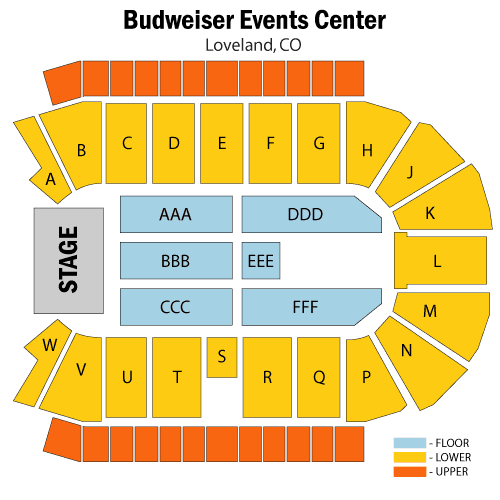 Mapa de asientos – Blue Arena at The Ranch Events Complex