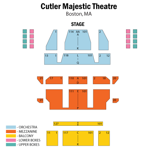 Mapa de asientos – Emerson Cutler Majestic Theatre