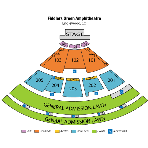 Seating chart – Fiddlers Green Amphitheatre