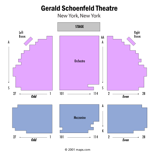 Mapa de asientos – Gerald Schoenfeld Theatre