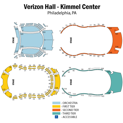 Mapa de asientos – Marian Anderson Hall - Kimmel Center