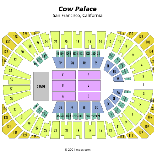 Mapa de asientos – Cow Palace