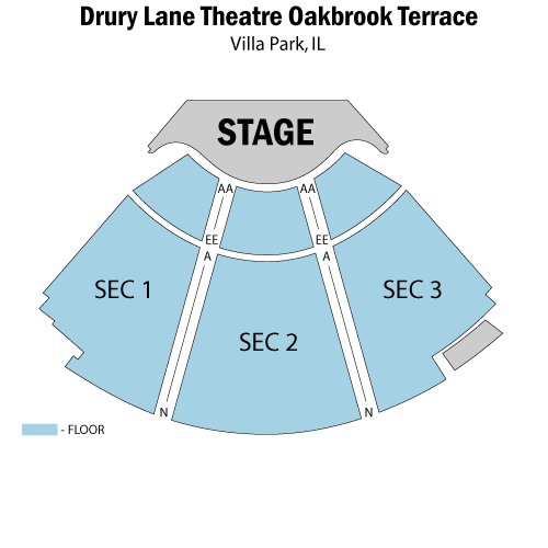 Mapa de asientos – Drury Lane Theatre Oakbrook Terrace