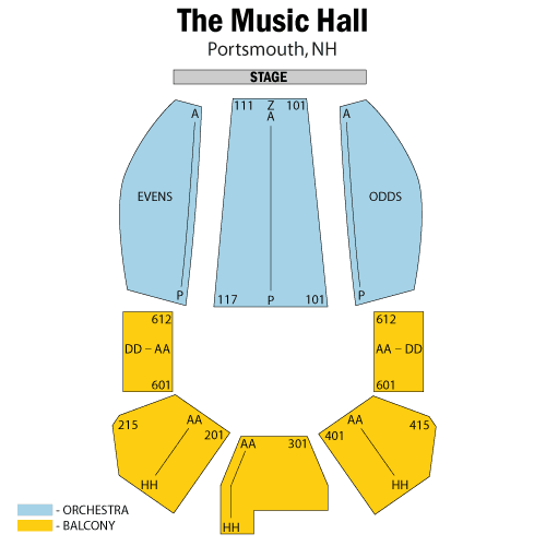 Mapa de asientos – The Music Hall-NH