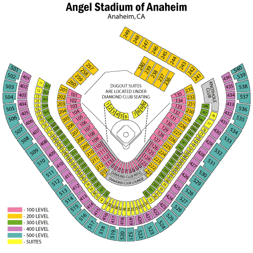 Mapa de asientos – Angel Stadium of Anaheim