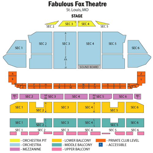 Seating chart – Fabulous Fox Theatre - St. Louis