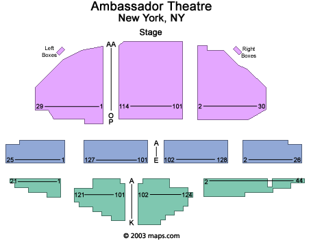 Seating chart – Ambassador Theatre-NY