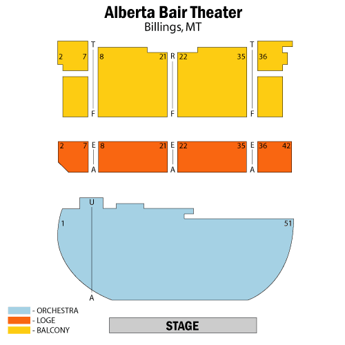Seating chart – Alberta Bair Theater