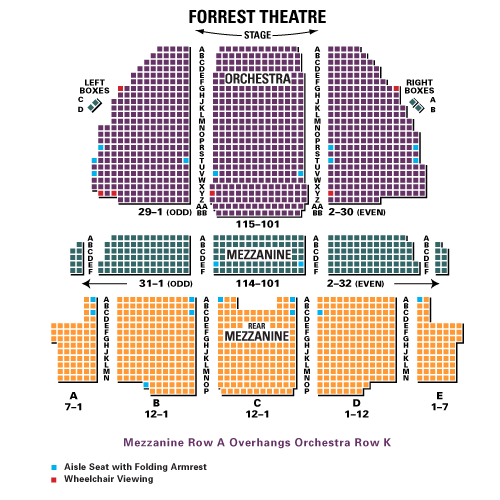 Seating chart – Forrest Theatre