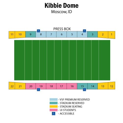 Mapa de asientos – Kibbie Dome