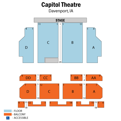 Mapa de asientos – Capitol Theatre - IA