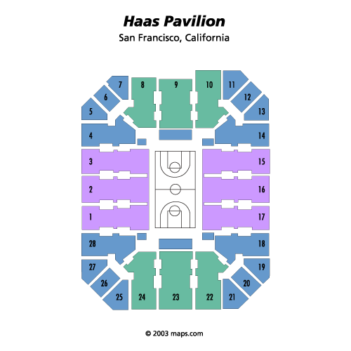 Mapa de asientos – Haas Pavilion