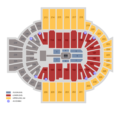 Mapa de asientos – PeoplesBank Arena