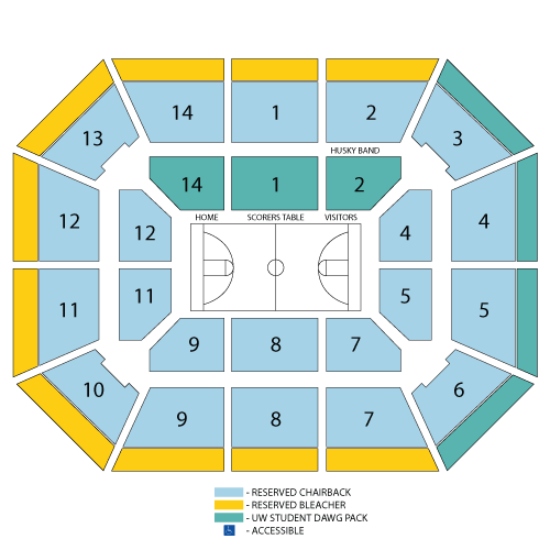 Mapa de asientos – Alaska Airlines Arena at Hec Edmundson Pavilion
