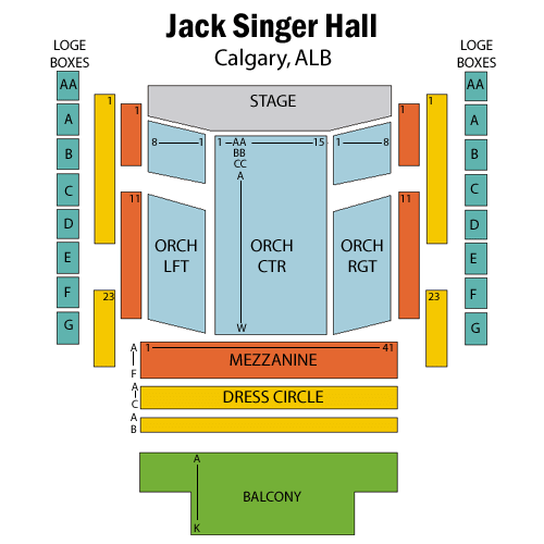 Seating chart – Jack Singer Concert Hall at Werklund Centre