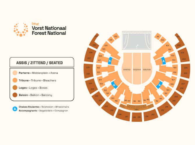 Zaalplattegrond – Vorst Nationaal/Forest National