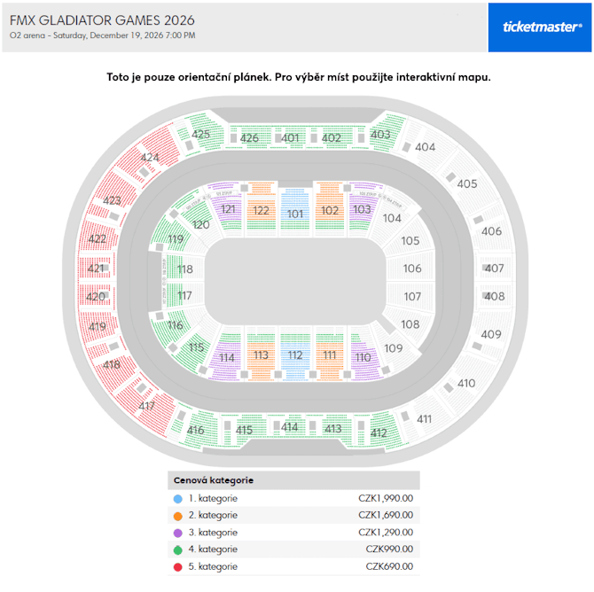 Seating chart – O2 Arena