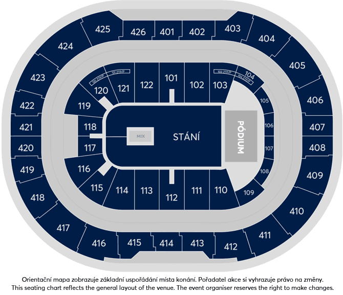 Seating chart – O2 Arena