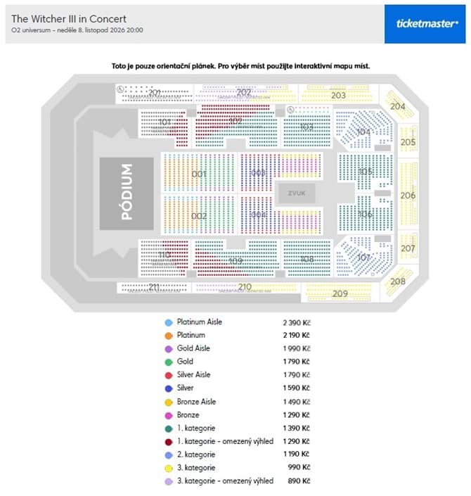 Seating chart – O2 universum