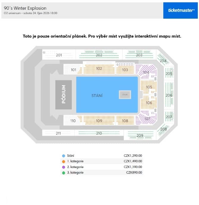 Seating chart – O2 universum