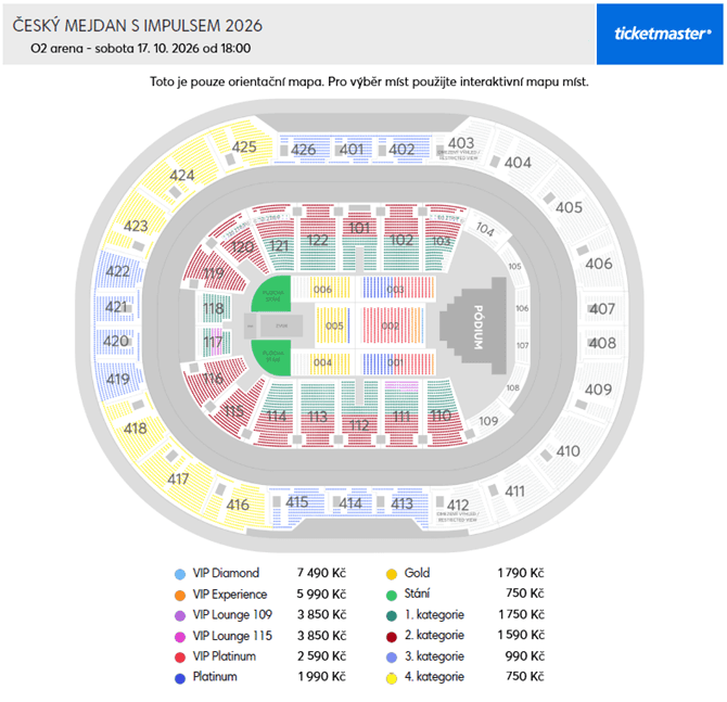 Seating chart – O2 Arena