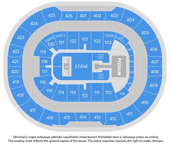Seating chart – O2 Arena