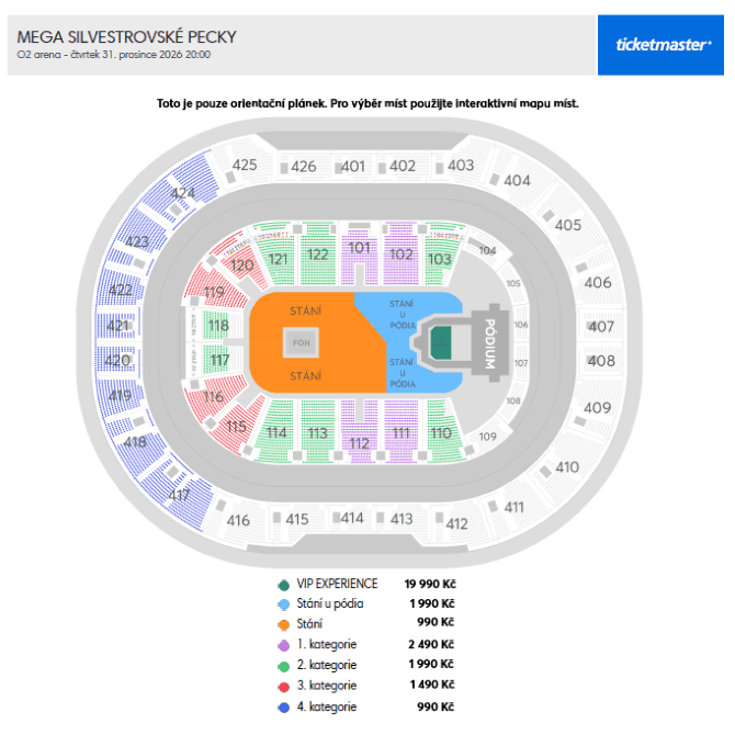 Seating chart – O2 Arena